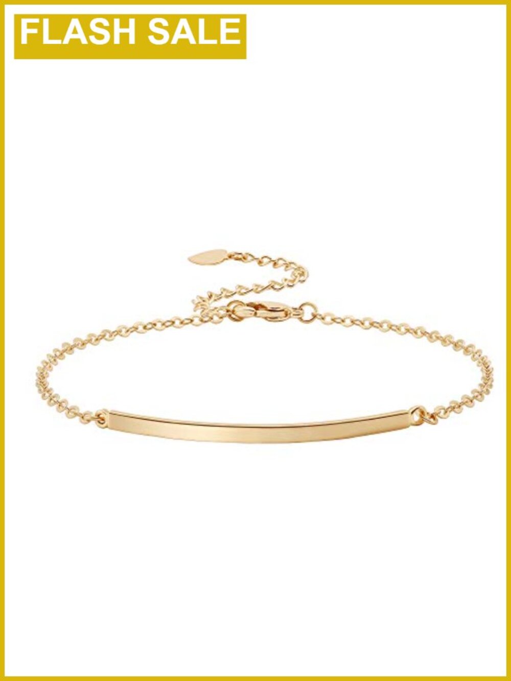 Dainty 18K Gold Plated Bar Bracelet Thin Cuff Bangle Hook Minimalist Layering